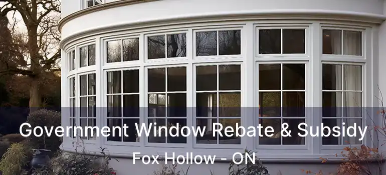  Government Window Rebate & Subsidy Fox Hollow - ON